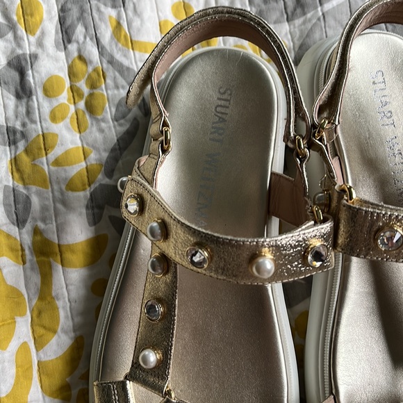Stuart Weitzman 11.5 Zoelie Crystal pearl diamond sport sandals - Picture 7 of 12